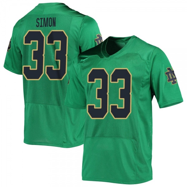 Shayne Simon Notre Dame Fighting Irish NCAA Men's #33 Green Replica College Stitched Football Jersey KVB8555KW